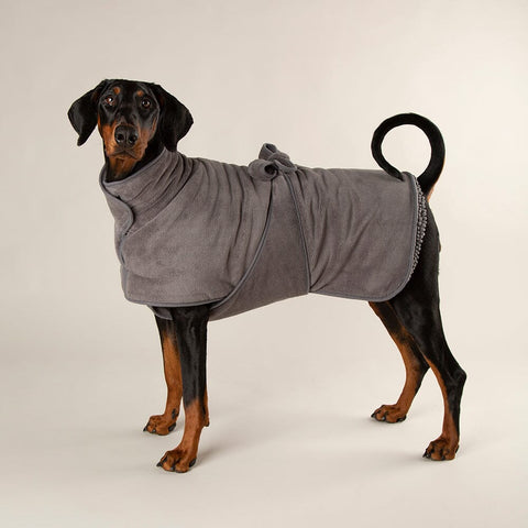 Expedition Deluxe Noodle & Microfibre Dog Drying Coat - Storm Grey Dog Coat Scruffs® 