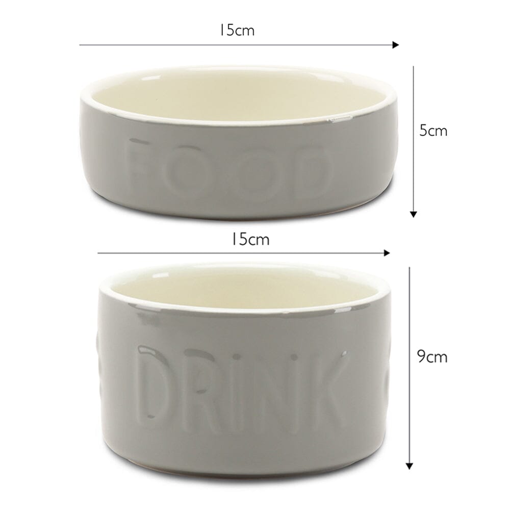Grey dog bowls store