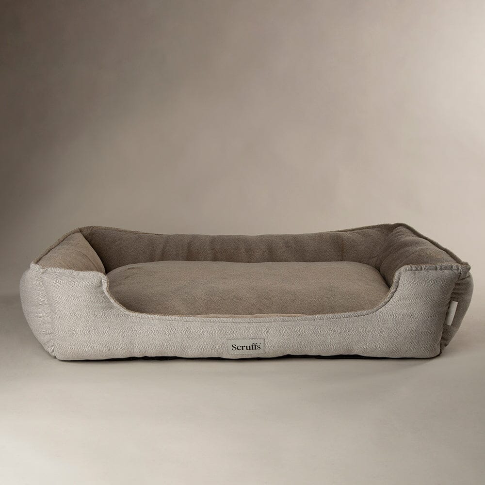 Harvard Memory Foam Dog Box Bed Pearl Grey Dog Beds petslovescruffs
