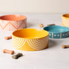 Aztec 2 Piece Dog Food & Water Bowl Set - Sunflower Yellow Pet Bowls, Feeders & Waterers Scruffs® 