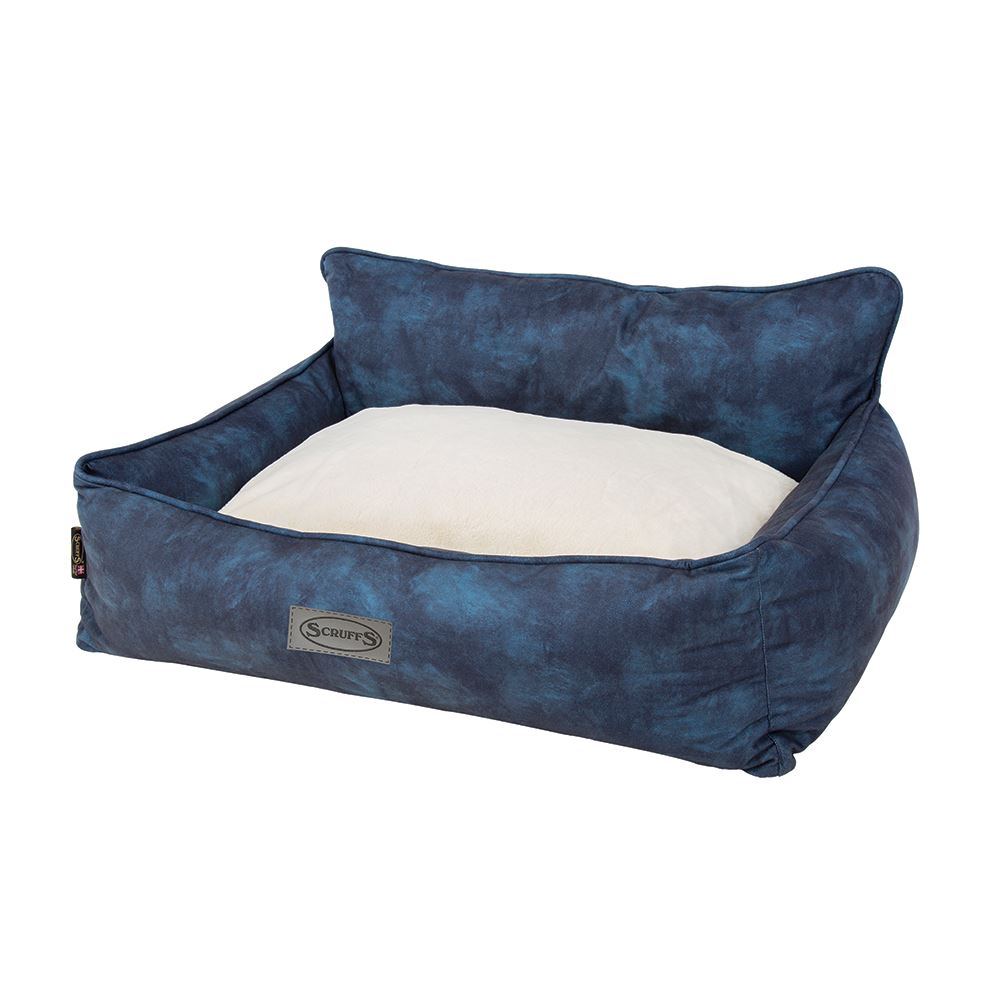 Kensington Dog Box Bed Navy Blue Dog Beds petslovescruffs