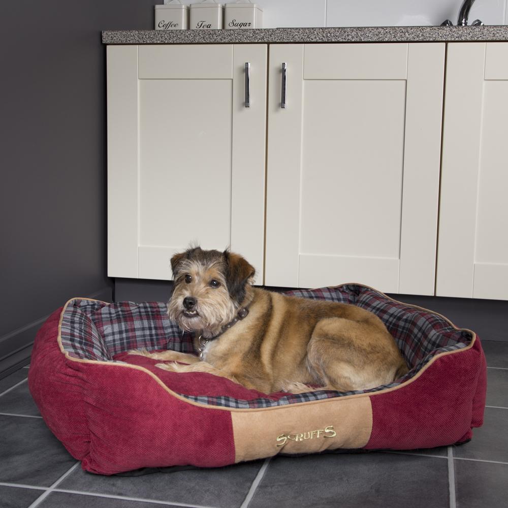 Red Tartan Dog Bed Highland Dog Bed Box Scruffs petslovescruffs